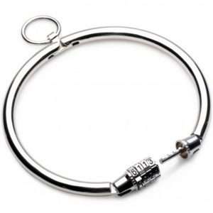 <strong>Collier BDSM en métal avec cadenas - Domination totale</strong>