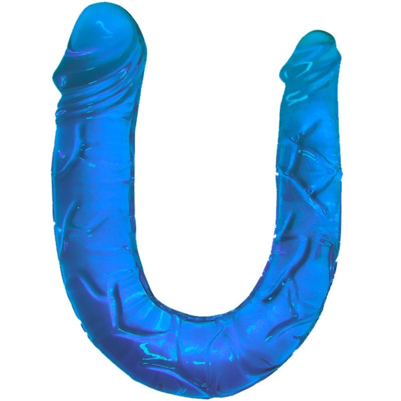 Double gode compact translucide – plaisir partagé et discret