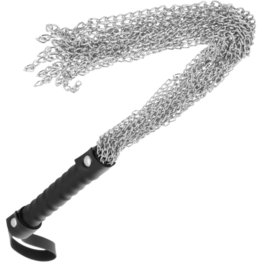 Fouet BDSM Darkness en métal noir – Élégance et domination