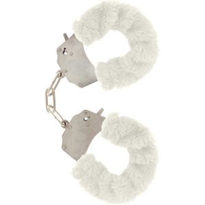 Menottes en peluche blanche avec chaîne – Explore le plaisir en toute douceur
