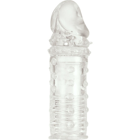 Gaine pénienne texturée en silicone pour plaisir intense
