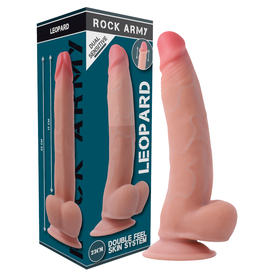 Gode réaliste à double densité Leopard Rock Army – Sensation ultra-réaliste