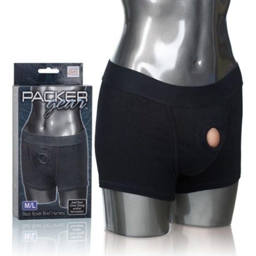Boxer Harnais Noir Packer Gear – Élégance et Maintien Sensuel