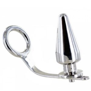 Cockring avec plug anal en acier : plaisir extrême et érections renforcées