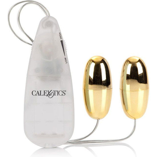 <strong>Balles vibrantes double stimulation Pocket Exotics plaqué or</strong>