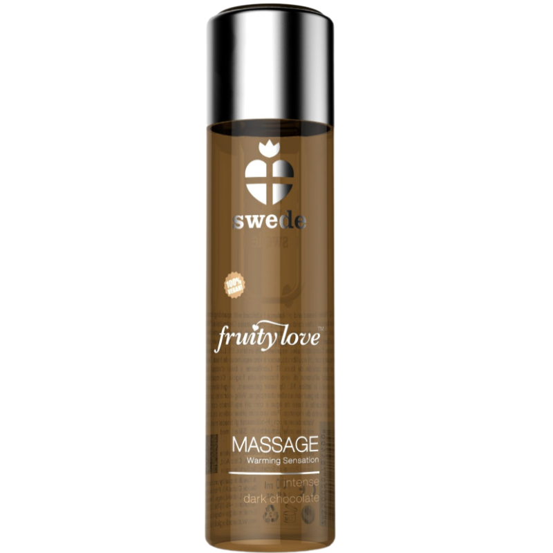 Huile de massage chauffante au chocolat noir pour moments intimes