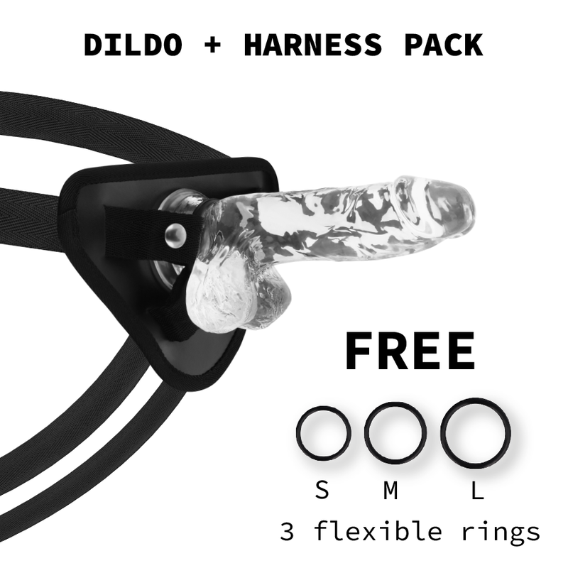 Pack gode + harnais réaliste X-Ray Clear – plaisir translucide et sensations intenses
